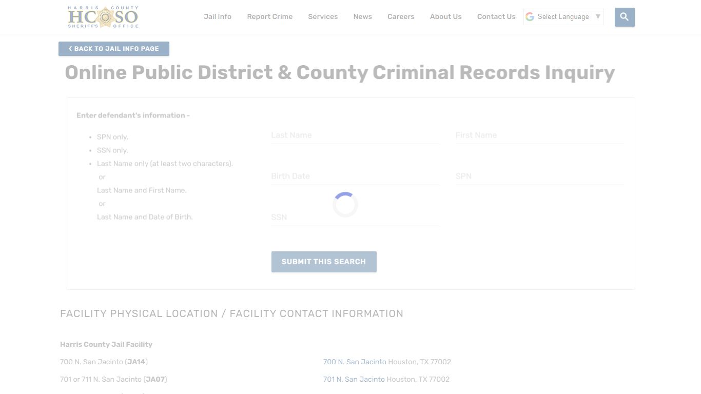 Online Public District & County Criminal Records Inquiry—Harris County ...